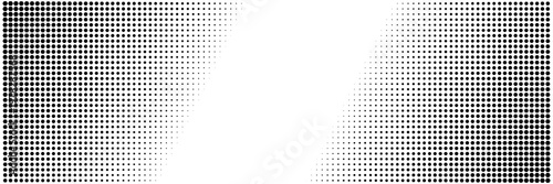 Black Halftone Dot Pattern Banner for Retro Comic Book Design and Pop Art Background