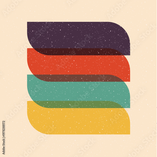 Geometroc object riso print effect
