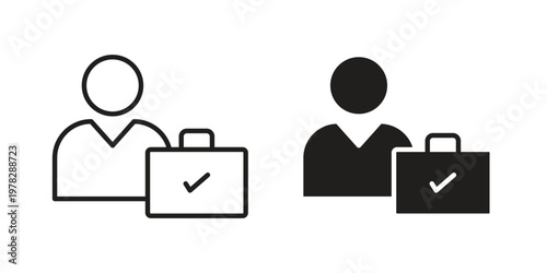 Employee icon vector flat linear pack on white background