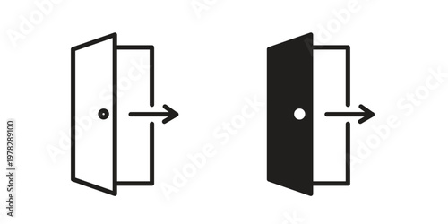 Exit icon vector flat linear pack on white background