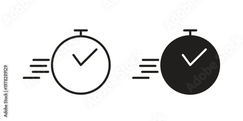 Express icon vector flat linear pack on white background