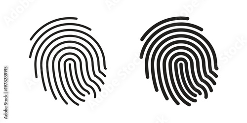 Fingerprint icon vector flat linear pack on white background