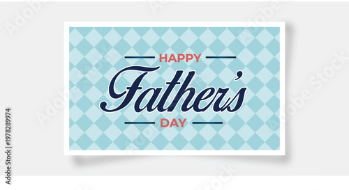 Happy father's day card with decorative blue background