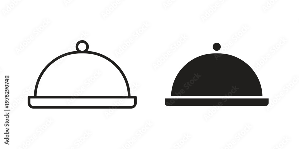 Fototapeta premium Food tray icon vector flat linear pack on white background