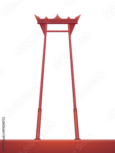 The Giant Swing Bangkok. Sao Ching Cha Landmark. Vector Illustration