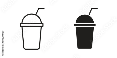 Frappe icon vector flat linear pack on white background