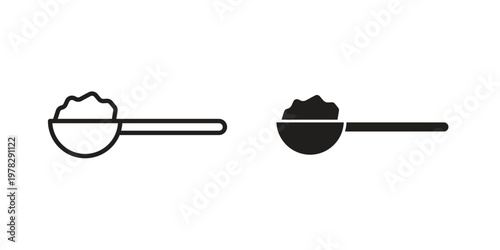 full spoon icon vector flat linear pack on white background
