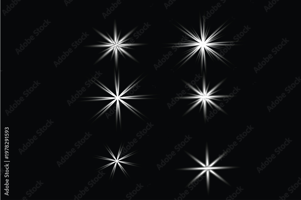 Fototapeta premium Abstract star burst vector illustration featuring a bright blue winter pattern with snowflakes and light stars for a festive Christmas holiday celebration wallpaper design