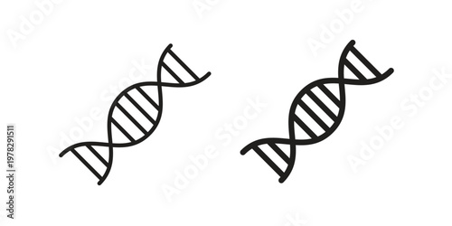 Genetic icon vector flat linear pack on white background
