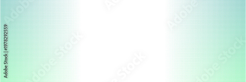 Abstract Green and Blue Halftone Dot Pattern Banner for Tech Data Visualization