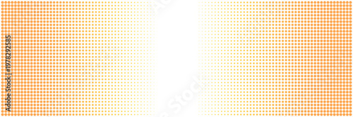 Orange Halftone Dot Pattern Banner for Retro Comic Book Design and Pop Art Background
