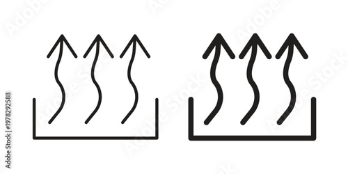 Heat icon vector flat linear pack on white background