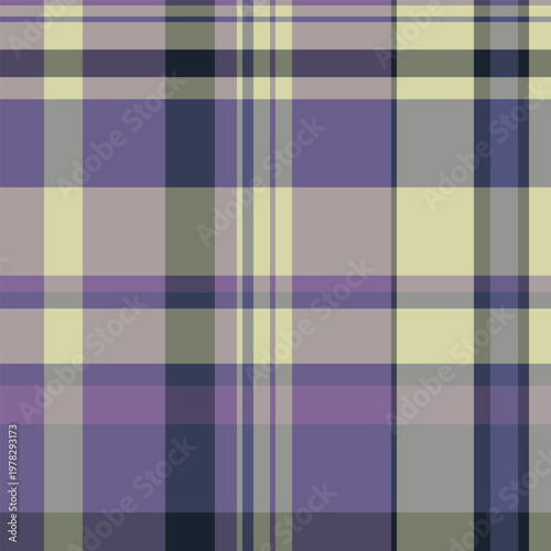 Iconic check pattern tartan, festival vector background plaid. Gentle textile fabric texture seamless in pastel and indigo colors.