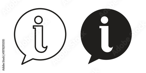 Information icon vector flat linear pack on white background