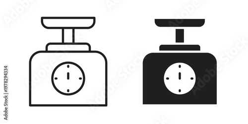 Kitchen scales icon vector flat linear pack on white background