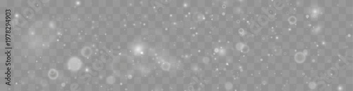 Floating white dust sparkles with luminous shimmer. Smooth particles create luxury visual effect. Perfect design element for backgrounds and banners. Vector