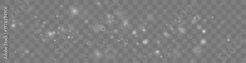 White particles float with soft radiant light. Elegant flow creates modern abstract motion. Perfect design element for backgrounds and banners. Vector