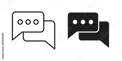 Live chat icon vector flat linear pack on white background