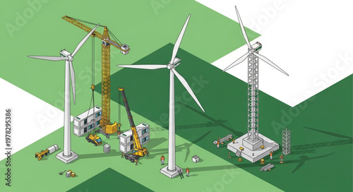 Wind Turbine Construction Tower Assembly And Components.
