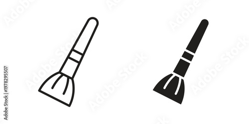Makeup brush icon vector flat linear pack on white background