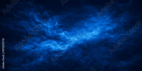 Abstract the image showcasing an ethereal dance of luminous blue smoke, a mesmerizing display of dynamic form against a backdrop of dark, unknown space, evoking a sense of both mystery and wonder.