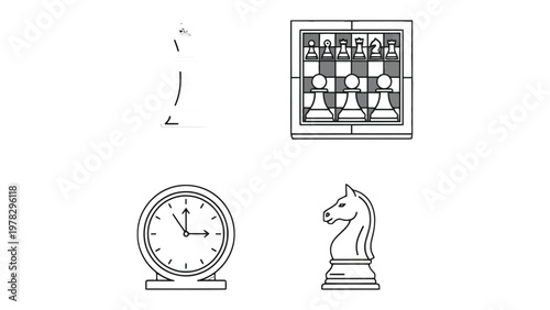 Strategic Time: An illustrated composition blending the elements of chess and time, evoking strategy, planning, and the passage of moments.