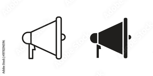 Megaphone icon vector flat linear pack on white background