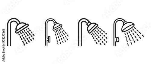 Canvastavla Shower Head Line Icons