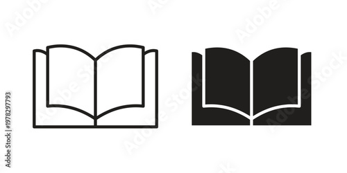 open book icon vector flat linear pack on white background