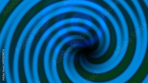 Hypnotic Blue Green Swirling Spiral Abstract Motion Background Video.
