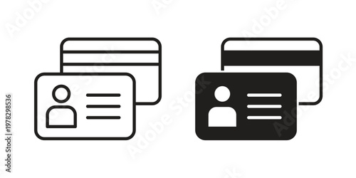 Personal documents icon vector flat linear pack on white background