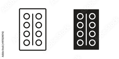 Pill blister vector flat linear pack on white backgroundicon vector flat linear pack on white background