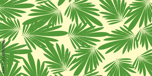 Leaves background with summer fun design concept, abstract illustration with exotic jungle leaves, colorful design, summer background, tropical leaves.Tropical leaf background, palm leaves.