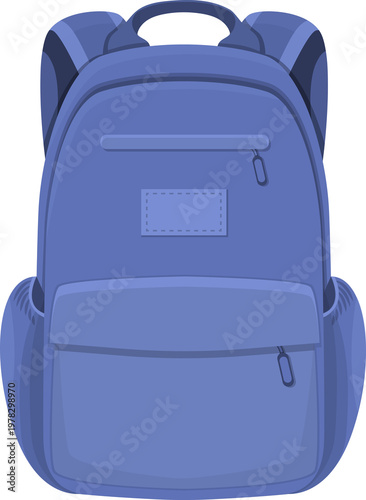 Blue Backpack Cartoon Illustration