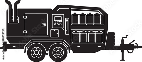 Black, industrial trailer truck, vehicle, silhouette, transportation, equipment