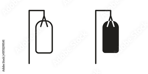 Punching bag icon vector flat linear pack on white background