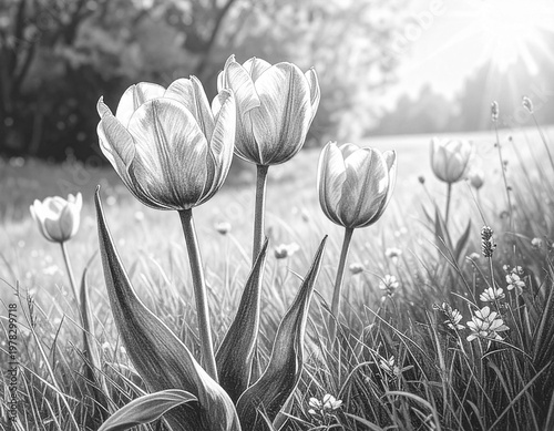 coloring pages of tulip flowers, part 5