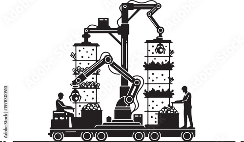 Industrial robotic arms, factory automation, manufacturing process, industrial production line, robotics technology