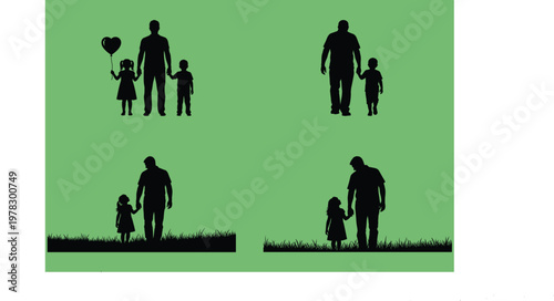 Father and child  Family silhouette collection depicting moments of connection and togetherness