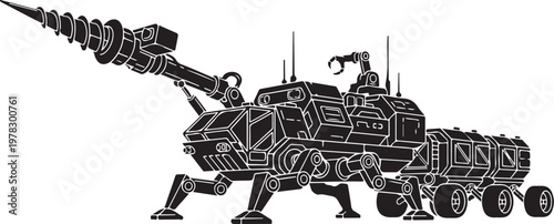 Futuristic robot, sci-fi vehicle, mechanical creature, industrial machine