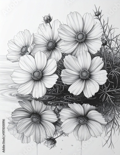 coloring pages of cosmos flowers, part 4