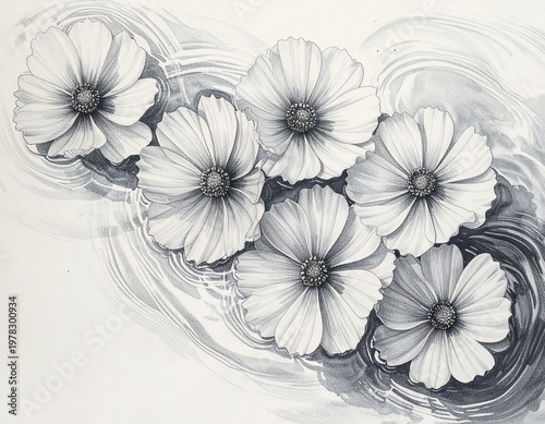 coloring pages of cosmos flowers, part 1