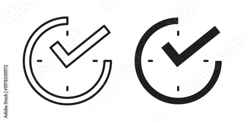 Save time icon vector flat linear pack on white background