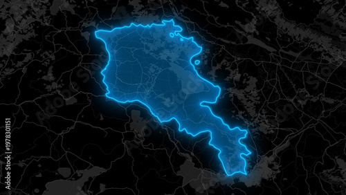 Foto Stylized Blue Glow Map on Dark Background High Resolution Digital Graphic - Arme