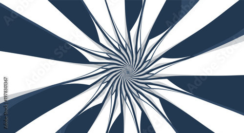 Abstract spiral design with blue and white rays radiating from the center, creating a hypnotic or dynamic visual effect for backgrounds.