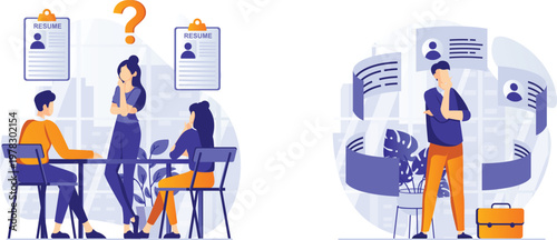 Office workers collaborating and discussing work in a modern workspace