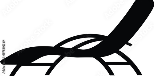 Silhouette of a modern lounge chair for relaxation and comfort vector illustration