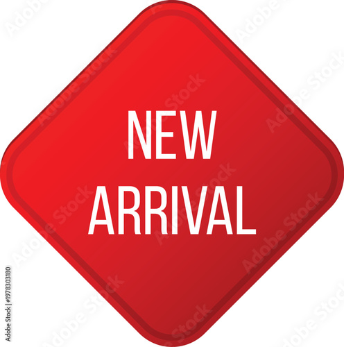 New arrival announcement in a bold and eye-catching circular design