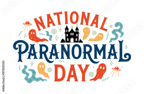 Fotografia National Paranormal Day Vector Illustration, Ghost and Supernatural Theme Design