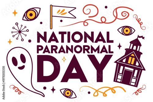 NATIONAL PARANORMAL DAY vector illustration isolated on white background